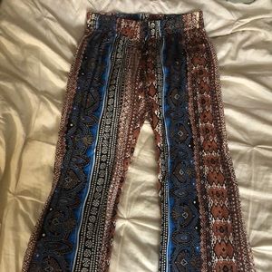 Wide leg boho pants